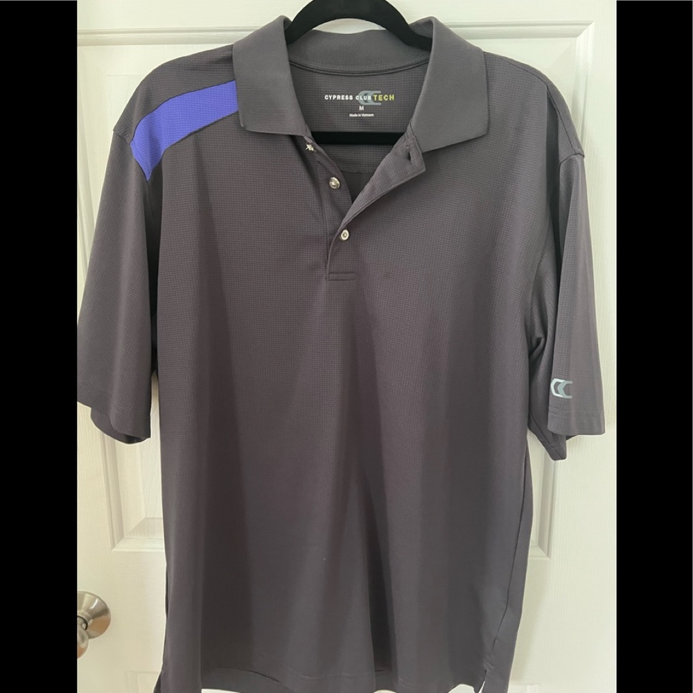 Mens size M Cypress Club Tech polo style collared golf shirt lightweight